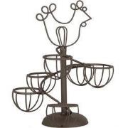 Clayre & Eef Eierhouder Ø 17x23 cm Bruin Metaal Kip