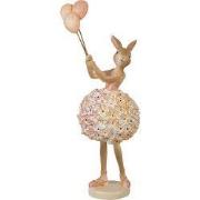 Clayre & Eef Decoratie Beeld Konijn 27 cm Beige Kunststof