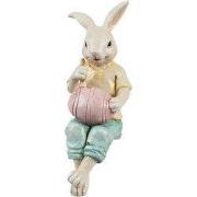 Clayre & Eef Decoratie Beeld Konijn 7x5x14 cm Beige Kunststof