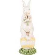 Clayre & Eef Decoratie Beeld Konijn 19 cm Wit Kunststof