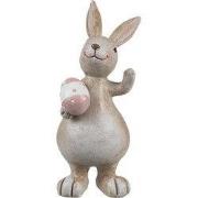 Clayre & Eef Decoratie Beeld Konijn 5x4x11 cm Beige Kunststof