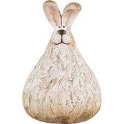 Clayre & Eef Decoratie Beeld Konijn 10x9x14 cm Beige Kunststof