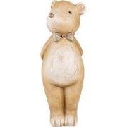 Clayre & Eef Decoratie Beeld Beer 18 cm Beige Kunststof