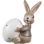 Clayre & Eef Decoratie Beeld Konijn 8 cm Bruin Kunststof