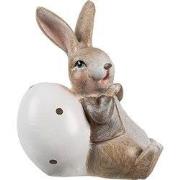 Clayre & Eef Decoratie Beeld Konijn 8 cm Bruin Kunststof