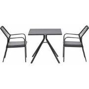 Garden Impressions Ross tuinset zwart 3-delig - Rimini tuintafel 80x80...