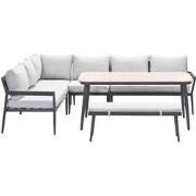 Garden Impressions Tineo lounge dining set 6-delig - donker grijs