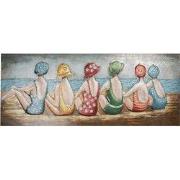 Clayre & Eef 3D Schilderijen metaal 150x60 cm Meerkleurig Metaal Stran...