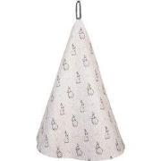 Clayre & Eef Theedoek Ø 80 cm Beige Grijs Katoen Konijn