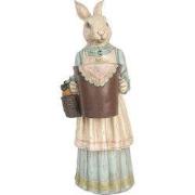 Clayre & Eef Decoratie Beeld Konijn 23x17x46 cm Beige Kunststof