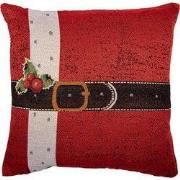 Clayre & Eef Kussenhoes 44x44 cm Rood Polyester Kerstman