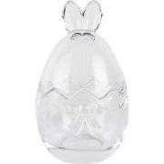 Clayre & Eef Glazen potje Ei Ø 8x14 cm Transparant Glas