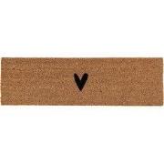Clayre & Eef Deurmat 75x22 cm Bruin Kokos Hart