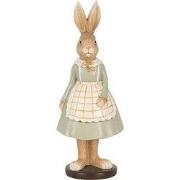 Clayre & Eef Decoratie Beeld Konijn 9x7x22 cm Bruin Kunststof