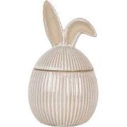 Clayre & Eef Voorraadpot 12x12x21 cm Wit Keramiek