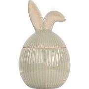 Clayre & Eef Voorraadpot 10x10x16 cm Groen Keramiek