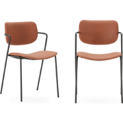 Set van 2 stoelen met zwarte metalen poten L49 cm - MAIKA