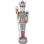 Clayre & Eef Decoratie Beeld Konijn 29x25x100 cm Wit Kunststof