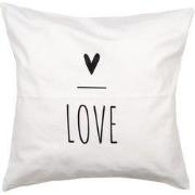 Clayre & Eef Kussenhoes 45x45 cm Wit Polyester Hart