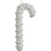 Clayre & Eef Kersthanger Zuurstok 17 cm Wit Kunststof