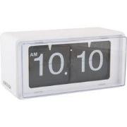 Wandklok Retro Boxed Flip - Mat wit - 20x10x10cm