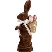 Clayre & Eef Decoratie Beeld Konijn 22x9x52 cm Bruin Textiel