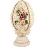 Clayre & Eef Decoratie Beeld Ei Ø 20x39 cm Beige Textiel