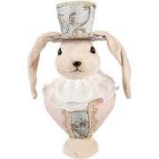 Clayre & Eef Decoratie Beeld Konijn 18x15x39 cm Beige Textiel