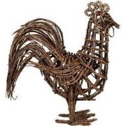 Clayre & Eef Decoratie Beeld Kip 34x15x39 cm Bruin Rotan