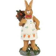 Clayre & Eef Decoratie Beeld Konijn 5x5x13 cm Bruin Kunststof