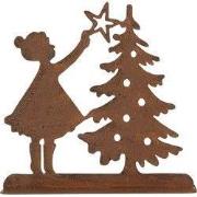 Clayre & Eef Kerstdecoratie Beeld 14x5x14 cm Bruin Metaal