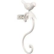 Clayre & Eef Wandhaak Vogel 4x7x19 cm Wit IJzer