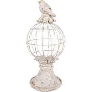 Clayre & Eef Decoratie Beeld Vogel 12x7x14 cm Grijs Kunststof