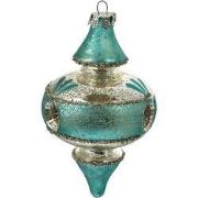 Clayre & Eef Kersthanger Ø 8x13 cm Blauw Glas