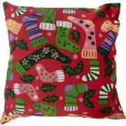 Clayre & Eef Kussenhoes Rood Synthetisch Kerst