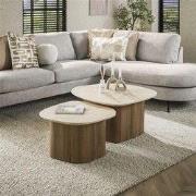 Hoyz Collection - Salontafel Romano Kiezel - Ceramic Travertine - Set ...