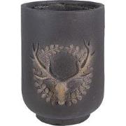 Clayre & Eef Bloempot Ø 23x31 cm Grijs Keramisch materiaal Hert
