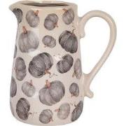 Clayre & Eef Decoratie Kan 21x15x23 cm Beige Grijs Keramiek Pompoen