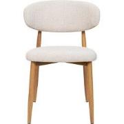 Eetkamerstoel Beige Stof - Zithoogte 48cm - Alexia - Set van 2