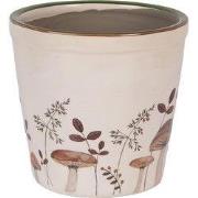Clayre & Eef Bloempot Ø 15x14 cm Beige Keramiek Paddenstoelen