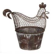 Clayre & Eef Opbergmand Kip 39x39x25 cm Bruin Grijs Metaal