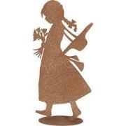 Clayre & Eef Decoratie Beeld Kind 21x10x43 cm Bruin Metaal