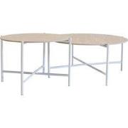 Salontafel Wit Metaal - Sintered Stone - Set van 2 - Abano