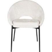 Eetkamerstoel Off White Stof - Zithoogte 51cm - 48x64x84cm - Dando - S...