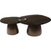 Salontafel Koper Metaal/Glas - 80x70x40cm - Eclipse