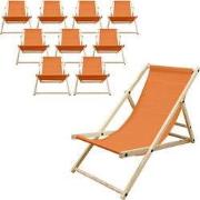houten klapstoel 3 ligposities tot 120 kg oranje