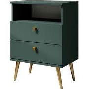Meubella - Nachtkastje Hidde - Groen - 50 cm