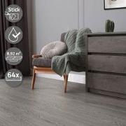 4x Deluxe PVC klevende vinyl vloerbedekking voor 2,3 m² eik grijs 2 mm...