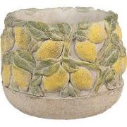 Clayre & Eef Bloempot Ø 19x15 cm Beige Steen Citroenen