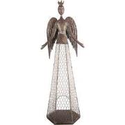 Clayre & Eef Decoratie Beeld Engel 28x19x75 cm Bruin Metaal